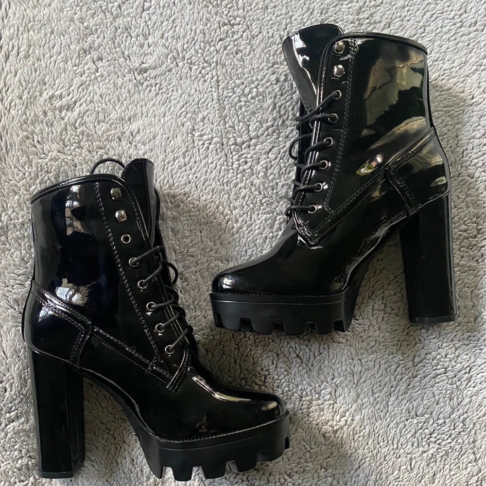 Nasty Gal platform combat boots Sz 7